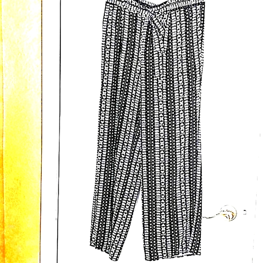 PALAZZO BOHO Chelsea & Theodore large cotton black/beige comfy lightweight